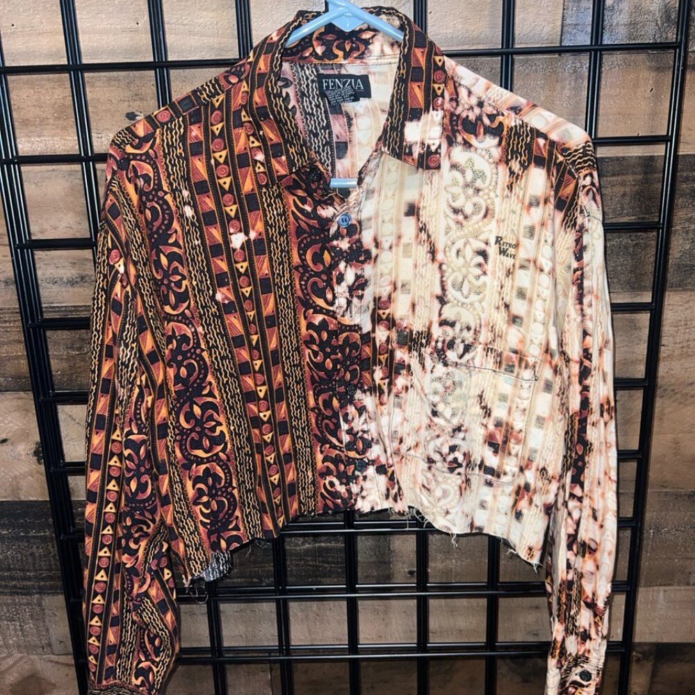 Vintage Fenzia Crop Top Flannel